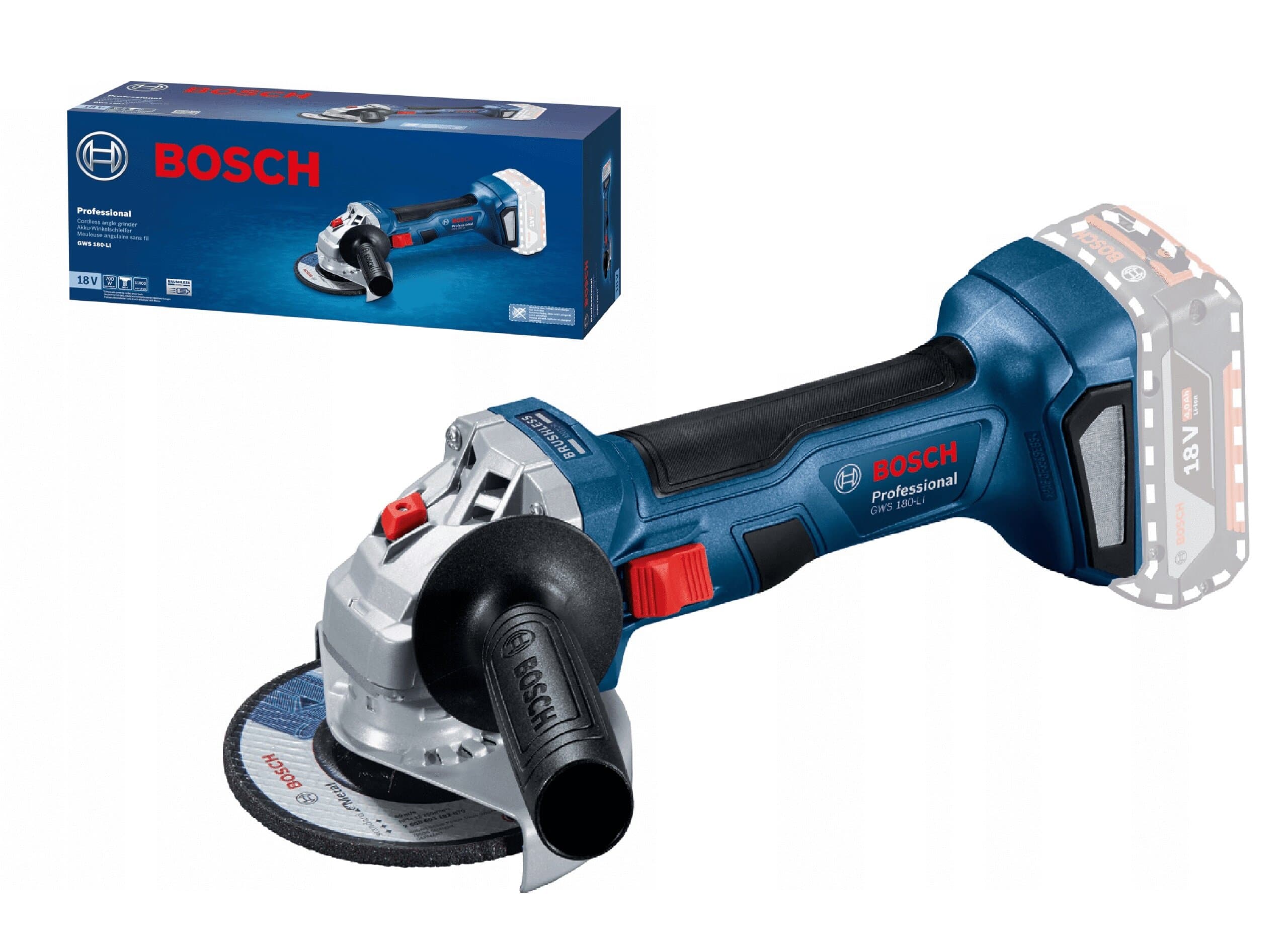Bosch GWS 180-LI Аккумуляторная шлифмашина (-115 mm)